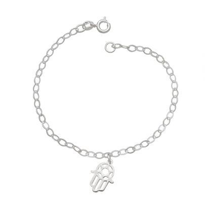 Pulseira Prata 925 mão de hamsá mão de Deus Fatima em Oferta na Shopee