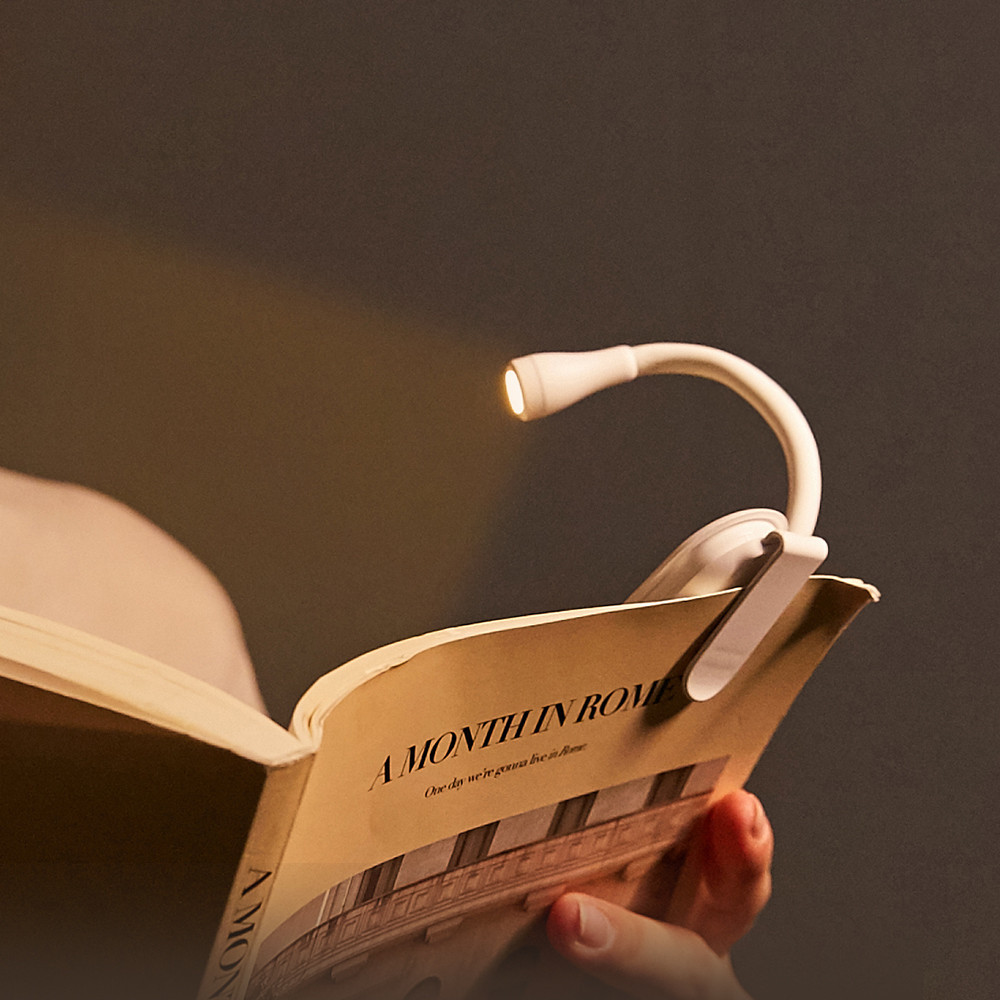 Mini Clip Ajustável 360 ° Lâmpada de Estudo LED Recarregável 3 Cores para Leitura em Quart...
