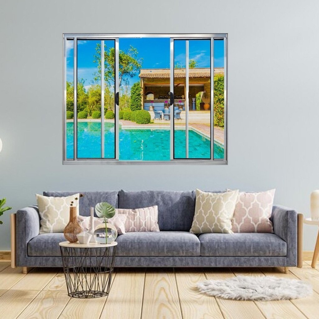 Janela Vitrô de Alumínio 4 Folhas 100 X 100cm Modular Brilhante 100cm x 100cm