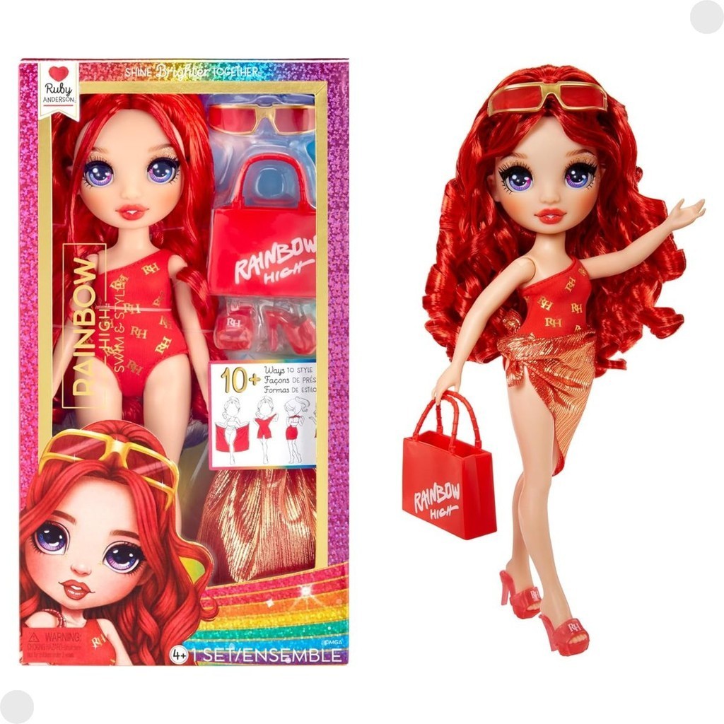 Boneca Rainbow High Swim & Style Ruby Red C/ Acessórios 07277 - MGA