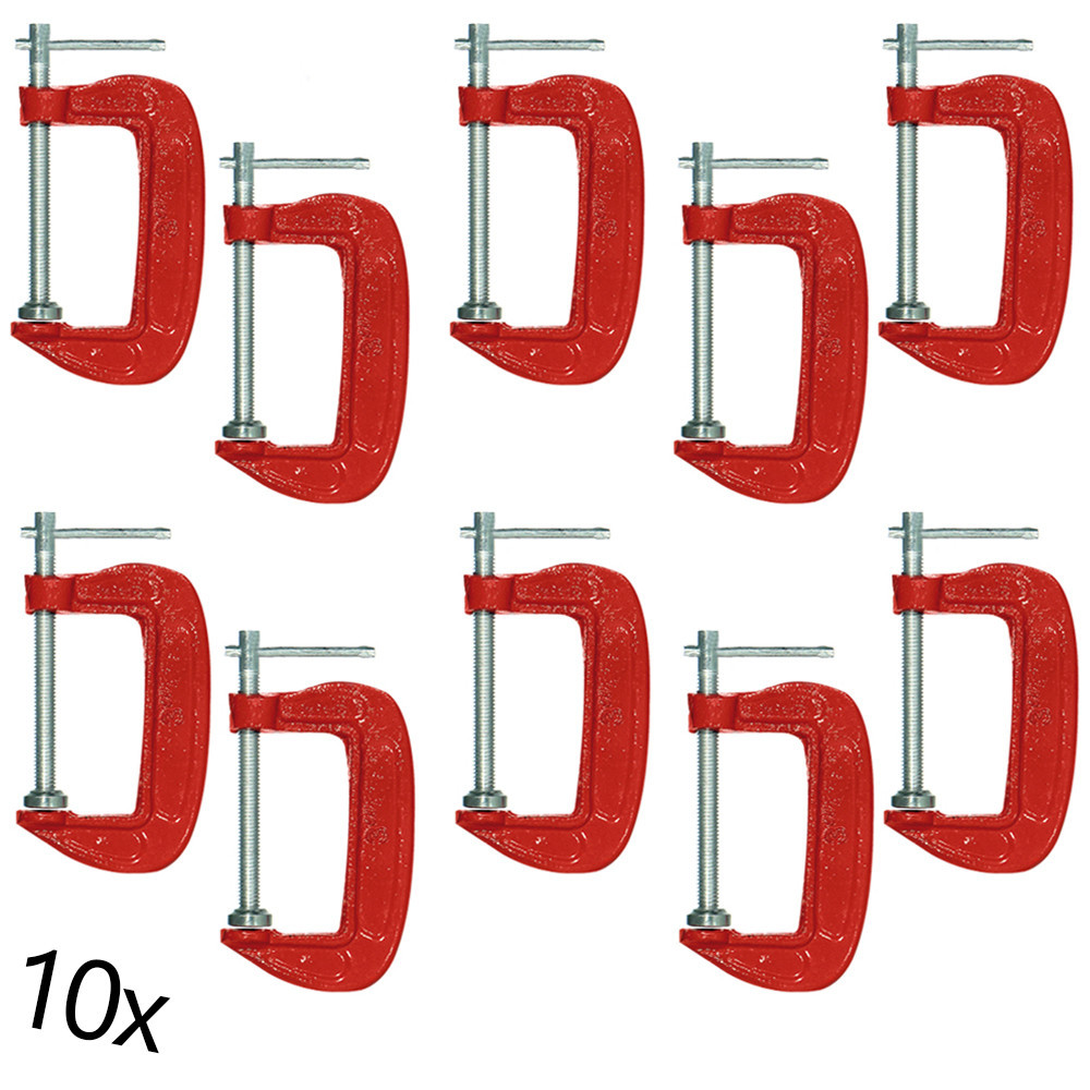 Kit 10 Grampos Sargento Tipo C 3 Polegadas Marcenaria 100mm  AÇO