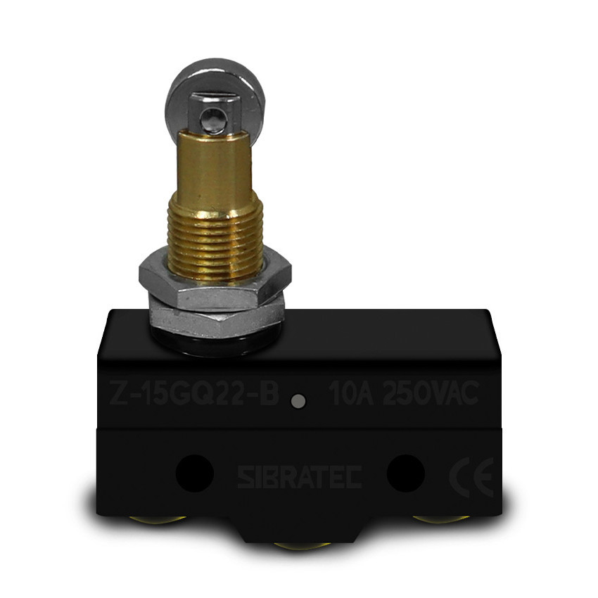 Chave fim de curso com Pino e Roldana Z-15GQ22-B com 1 Contato Reversível e Corpo Plástico
