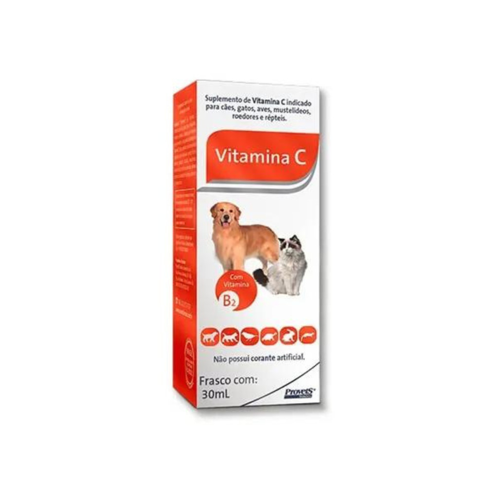 VITAMINA C PARA CAES GATOS AVES ROEDORES PROVETS 30ML em Oferta na Shopee
