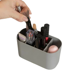 Organizador Porta Pincéis Maquiagem Cosméticos Com Divisórias Batom Banheiro