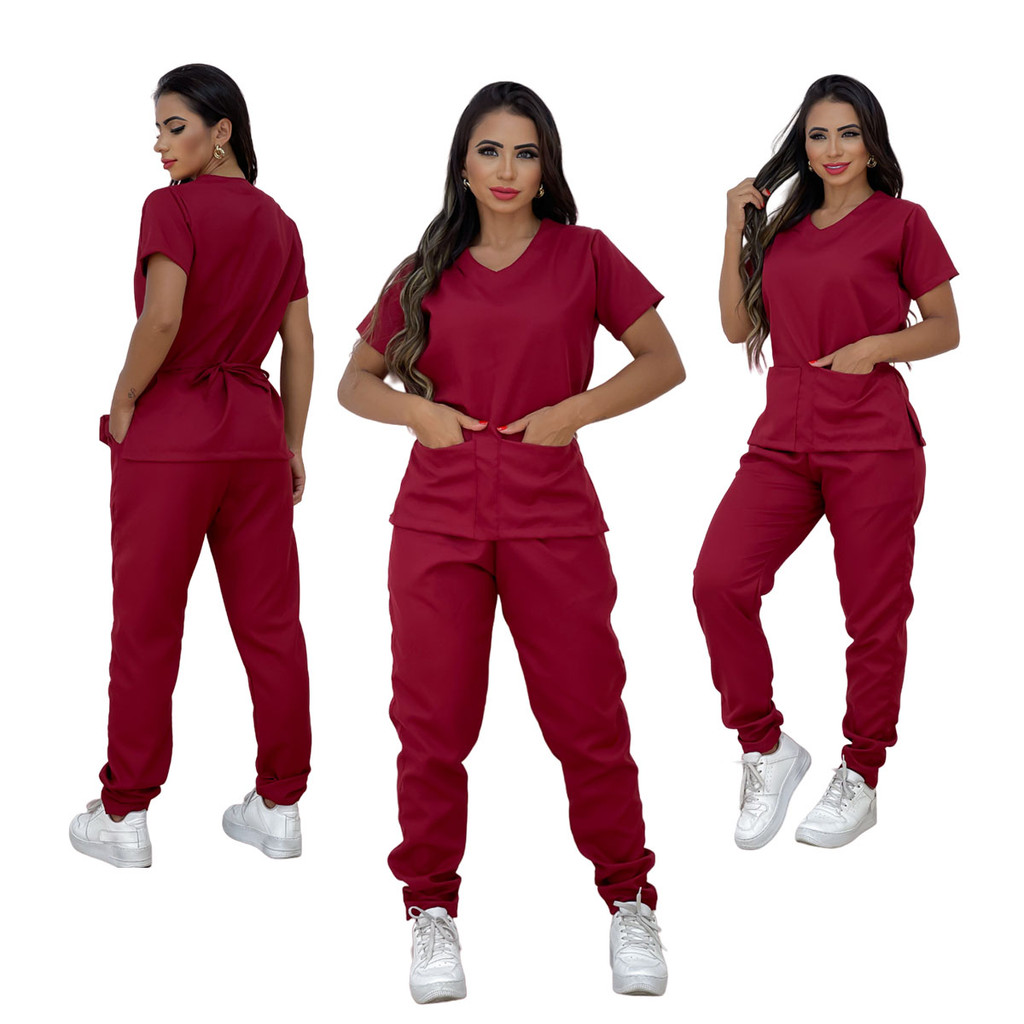 Pijama Cirúrgico Feminino Scrub Calça E Camisa - Hospital Clinica Consultório