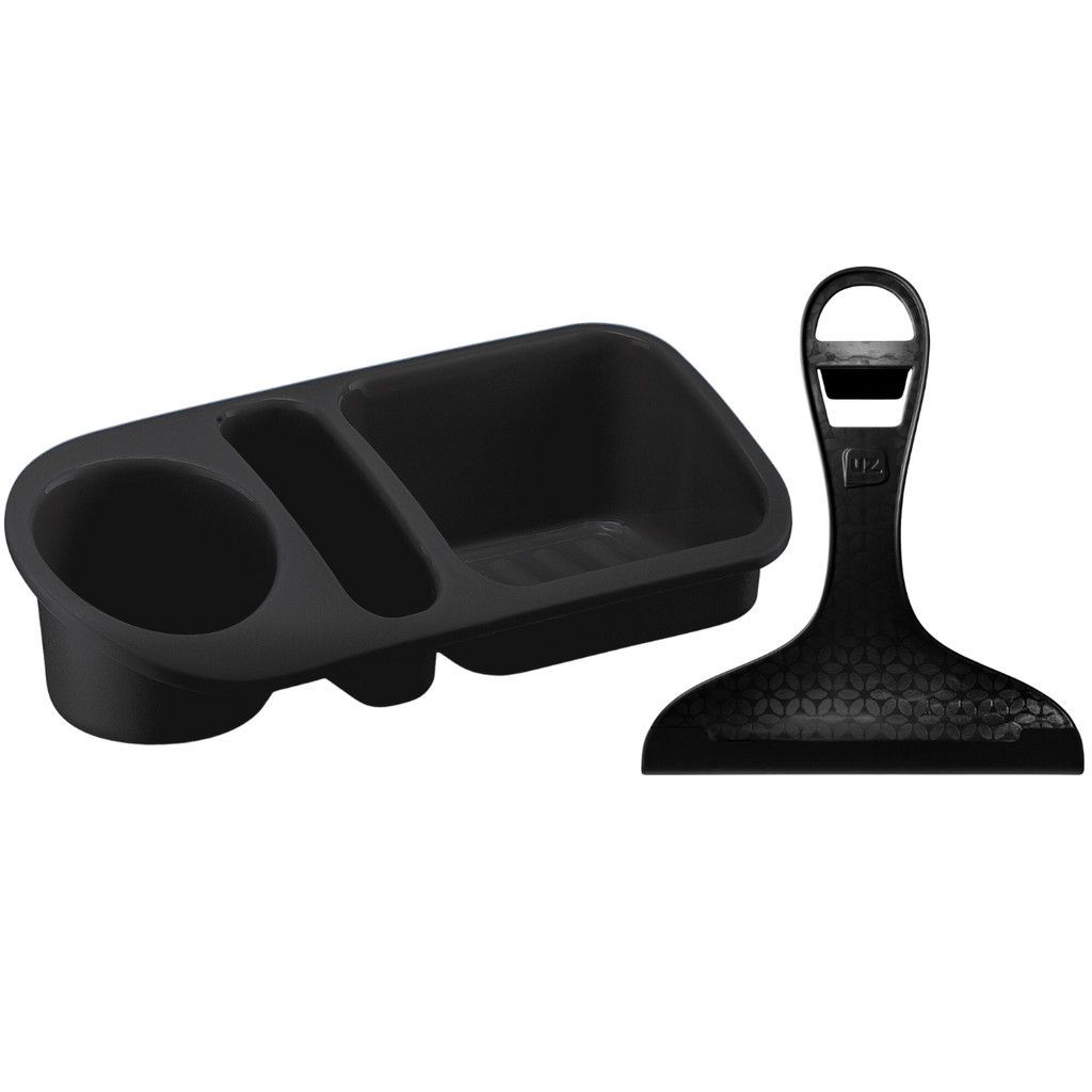 Kit Organizador de Pia e Rodinho Preto - UZ em Oferta na Shopee