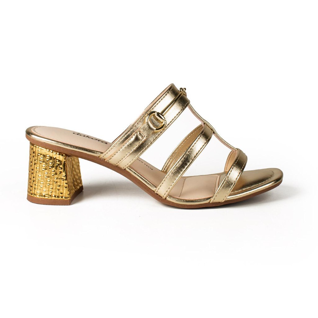 Tamanco Dakota de Salto Bloco Metalizado Y8232 - Women Shoes