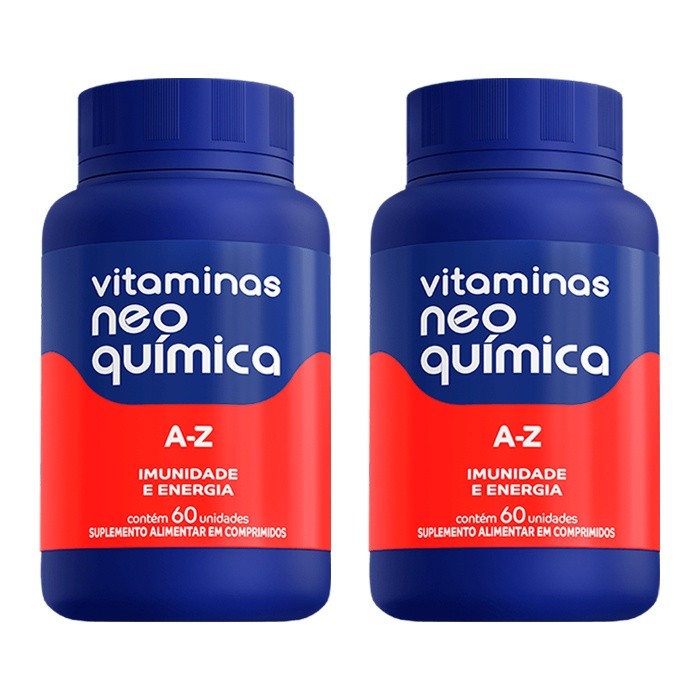 Kit 02 unidades de Vitamina Neo Química AZ Imunidade e Energia 60 Cápsulas