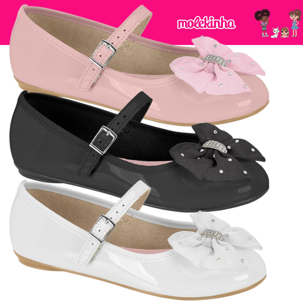 Sapatilha Feminina Molekinha Infantil Bailarina Laço Fashion Conforto em Oferta na Shopee