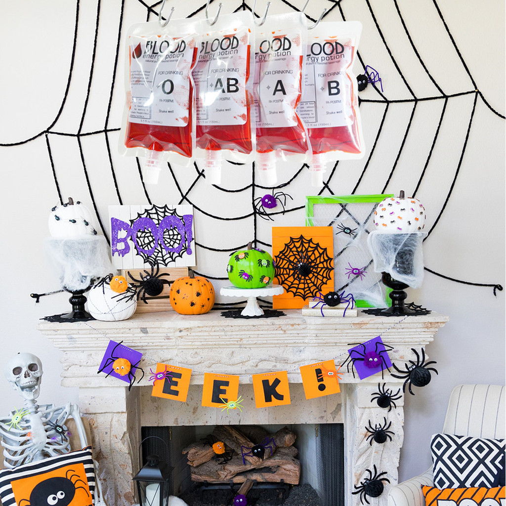 20pc Creative 150ML Halloween Cosplay Saco De Bebida Vampiro Sangue De Zumbi PVC Água Garrafa Decora Acessórios De Festa — imagem 2 de 2