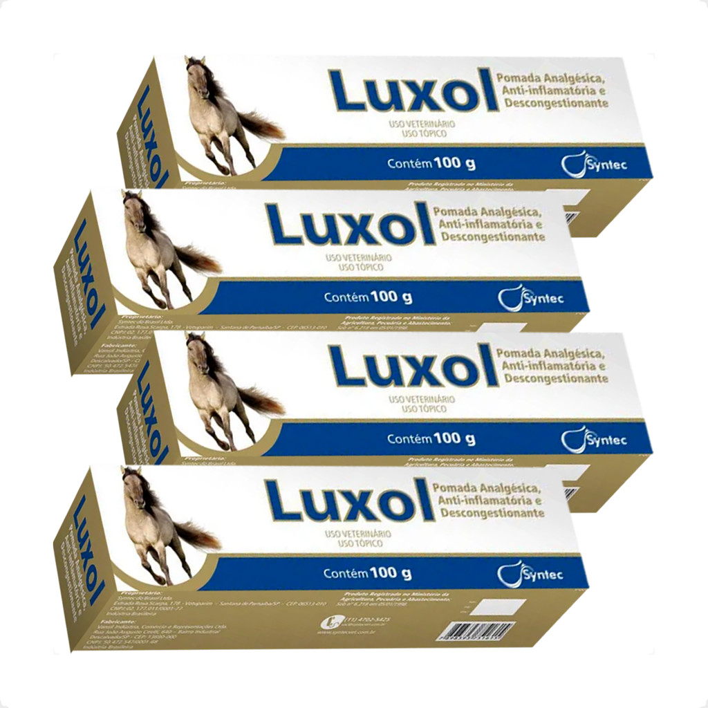 Kit 4 Luxol Syntec Pomada para Equinos - 100g