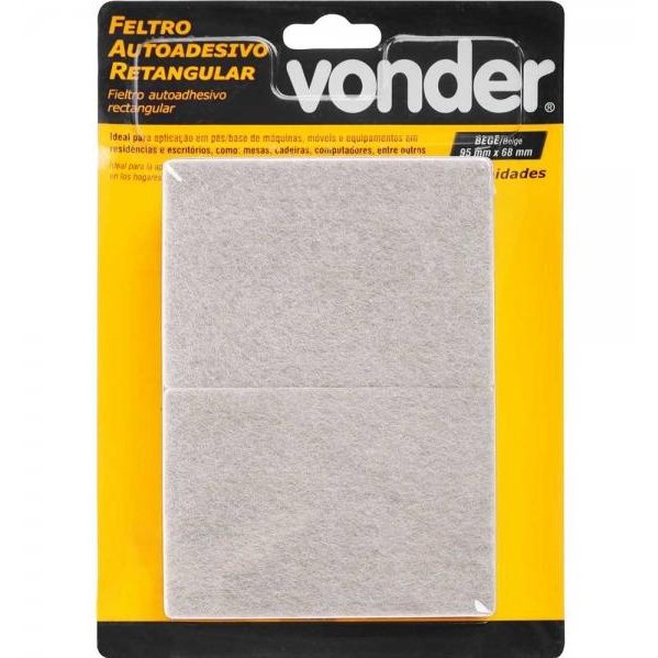 Feltro Adesivo Bege Ret 95X68mm Com 10 Vonder em Oferta na Shopee