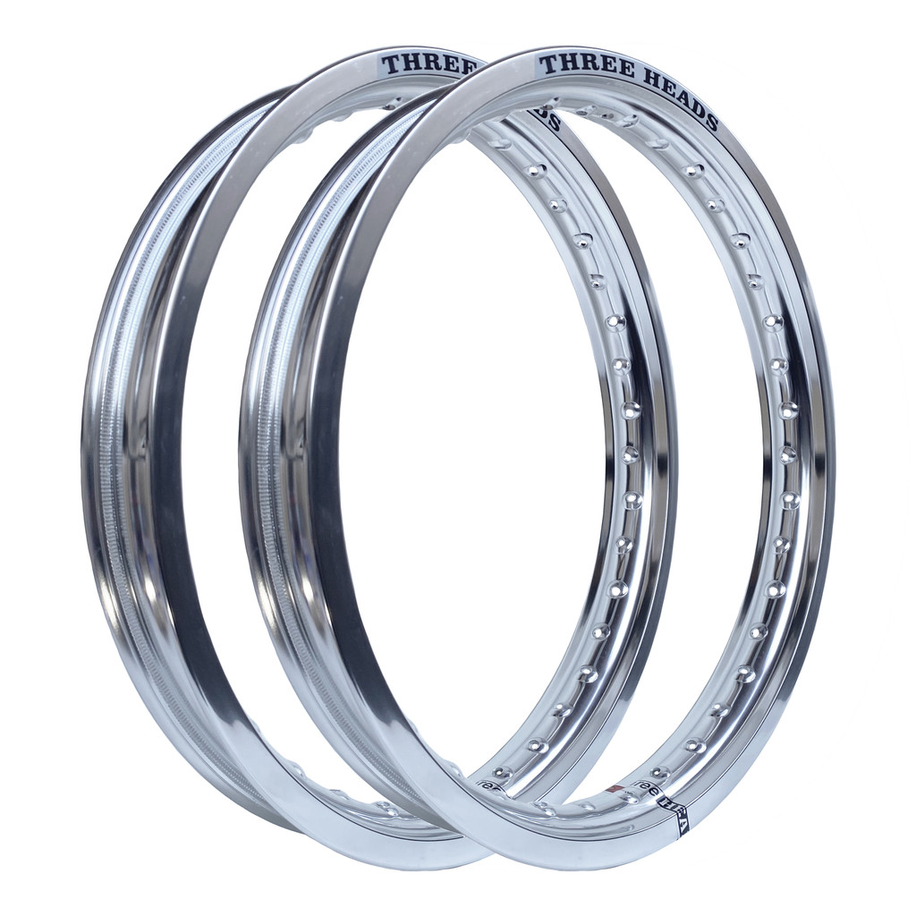 Par Aros em Alumínio Threeheads 17x250 e 17x250 Xtz 250 Lander X Motard Xtz 125 X Polido