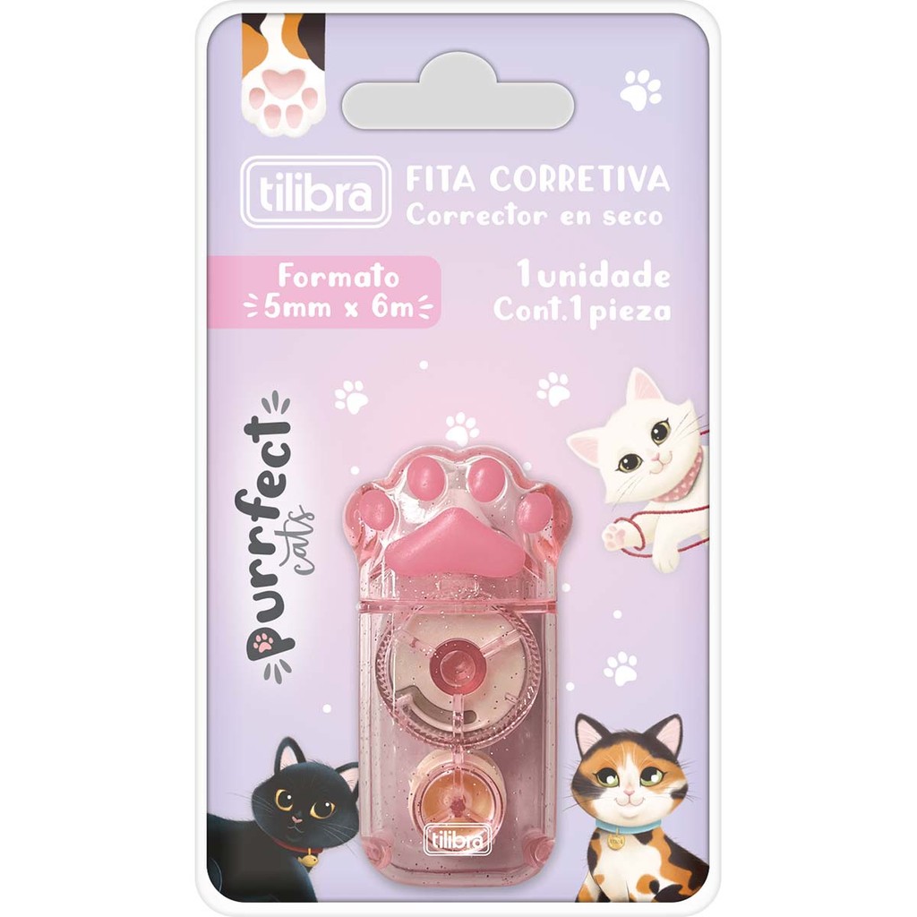 Corretivo em Fita 5mm x 6 m Tilibra - Purrfect Cats em Oferta na Shopee