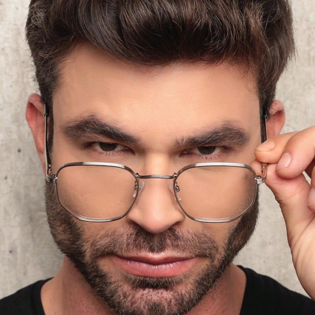 ARMACAO DE OCULOS PARA GRAU HEXAGONAL UNSSEX HASTE COM MOLA LENTE COM UV400 — imagem 2 de 2