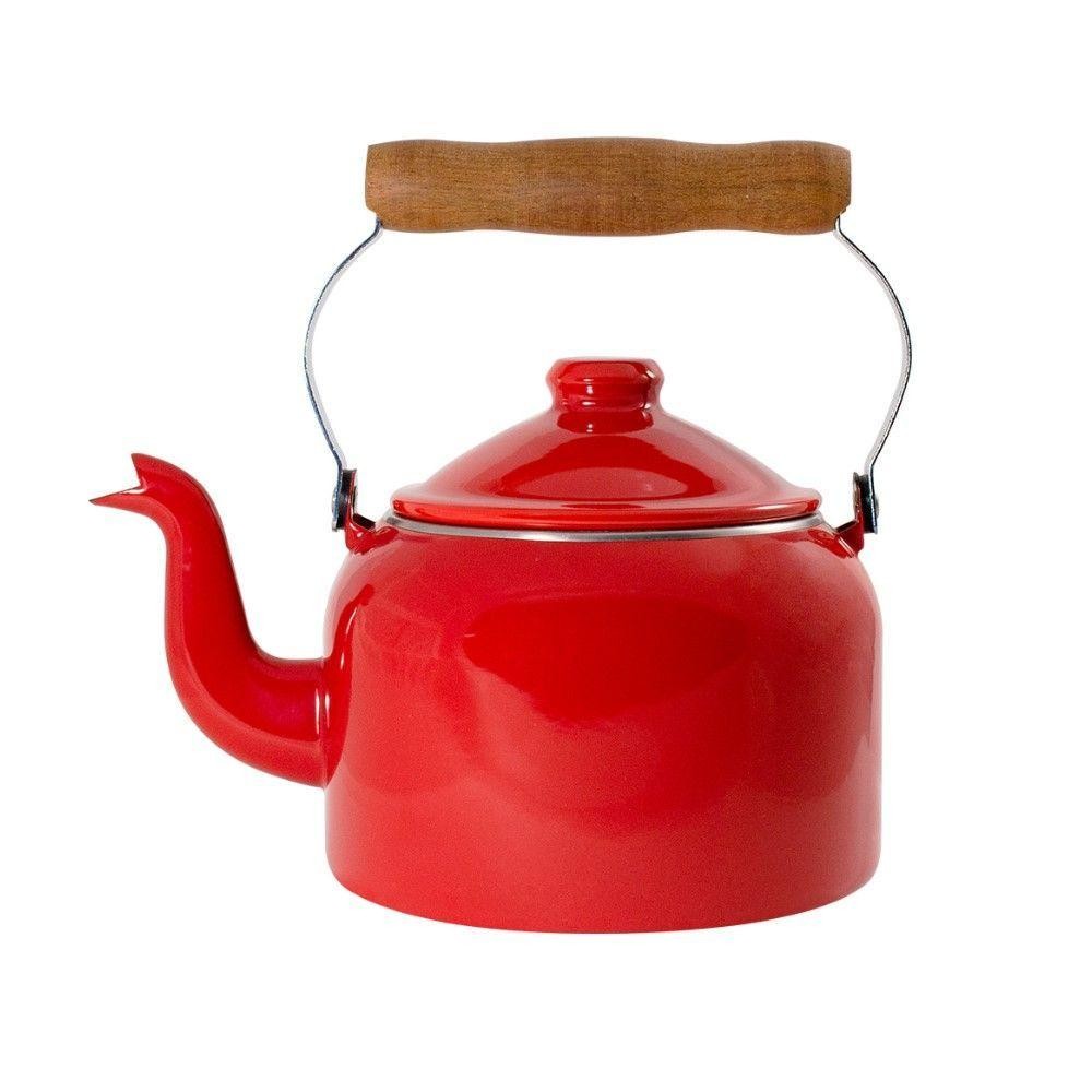 Chaleira Tradicional Esmaltada Vermelha 1,8 L Ewel