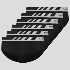 Kit 6 Cuecas Slip Lupo Microfibra Sem Costura Preta