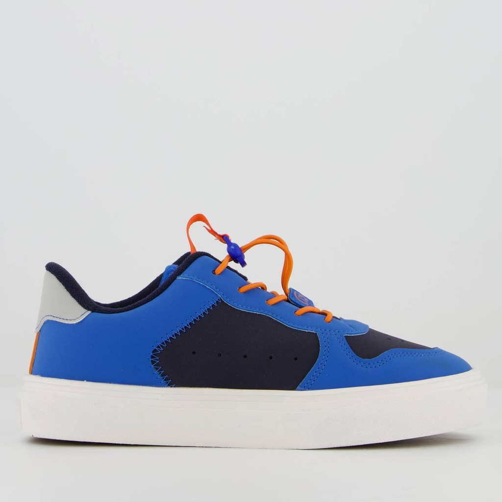 Tenis Klin Freestyle Juvenil Azul e Laranja - Baby & Kids Fashion