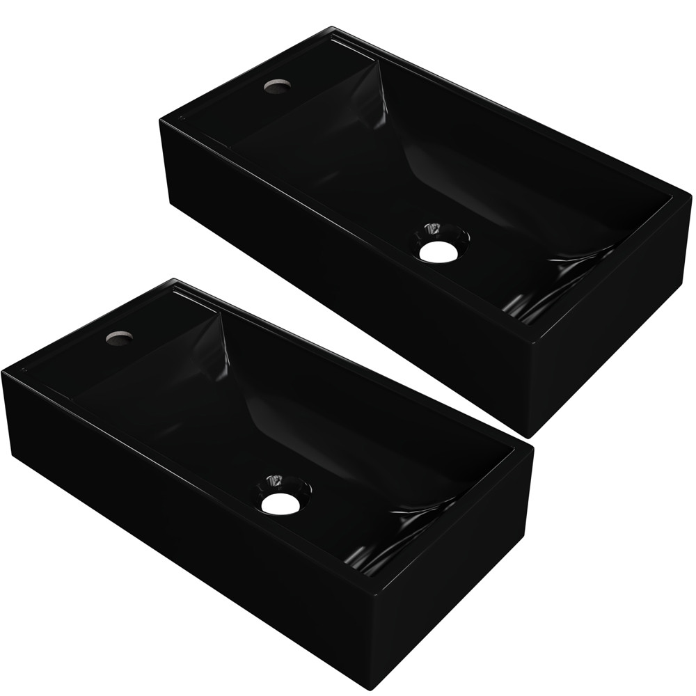 Kit 02 Cubas de Apoio Retangular Para Banheiro Lavabo Roma C01 RL545W Preto - Lyam em Oferta na Shopee
