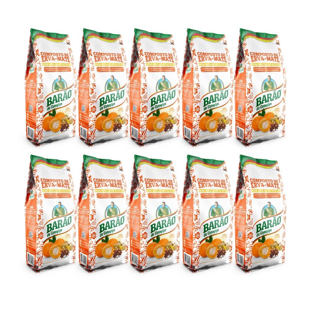 Kit Composto Erva Mate Bergamota Anis Gengib 500g cada Barão