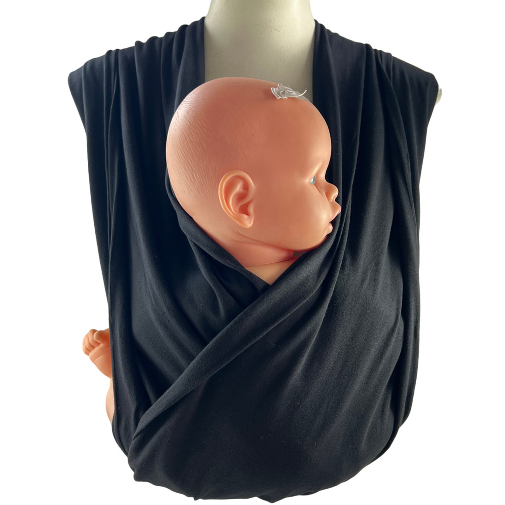 Wrap Sling de Vestir para Carregar Bebês - Preto