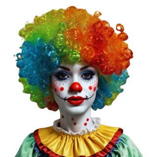 Peruca Colorida de Palhaço Estilo Black Power Encaracolada para Festa Fantasia Tema Circo em Oferta na Shopee