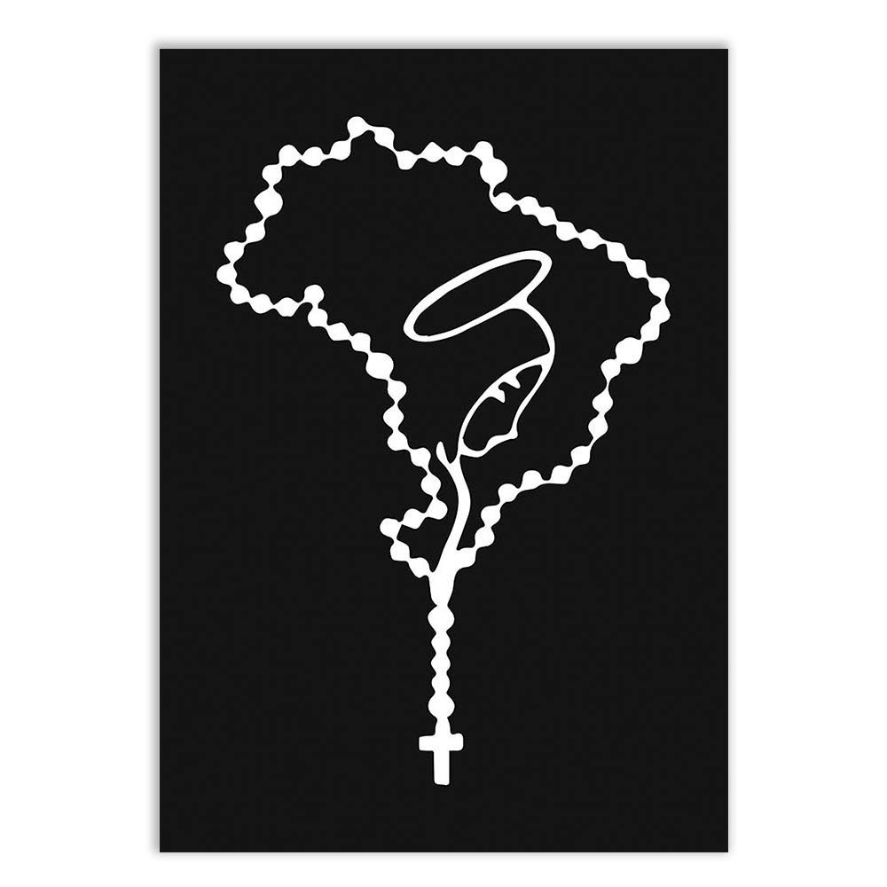 Placa Decorativa Religioso Nossa Senhora Terço Jesus Cristo Decoração