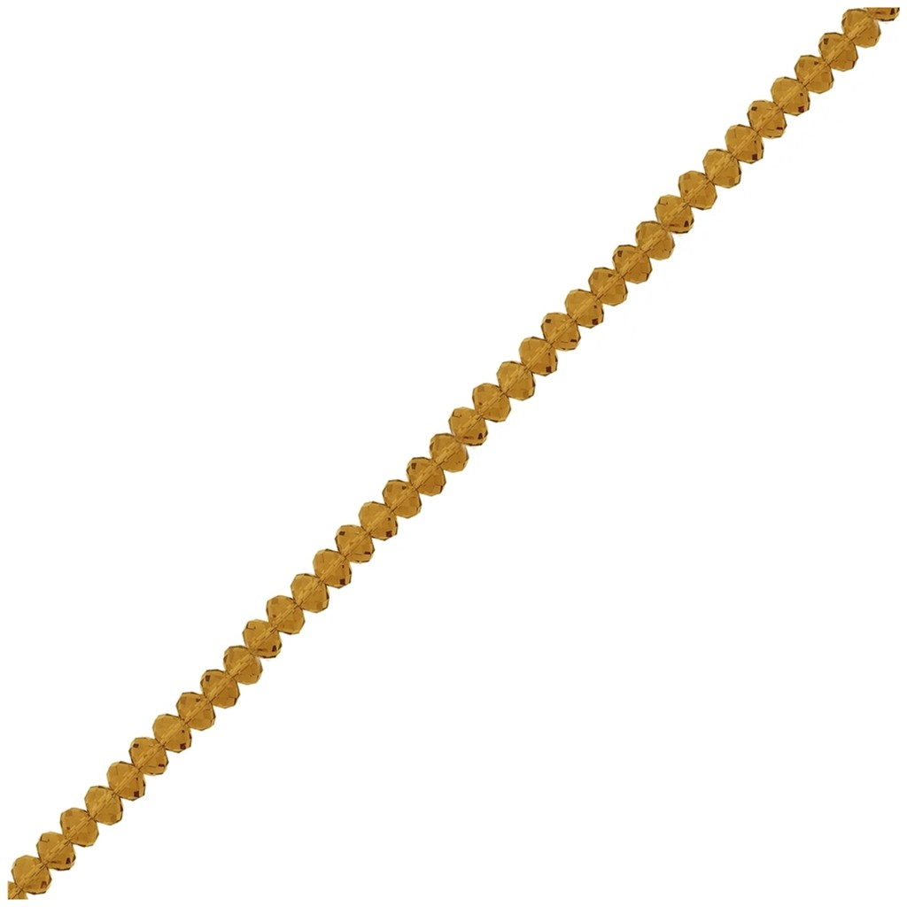 Fio De Contas Miçangas Facetadas De Cristal Mel Transparente 4mm Aprox. 125 Peças - Bijuterias Pulseiras Colares Artesanato
