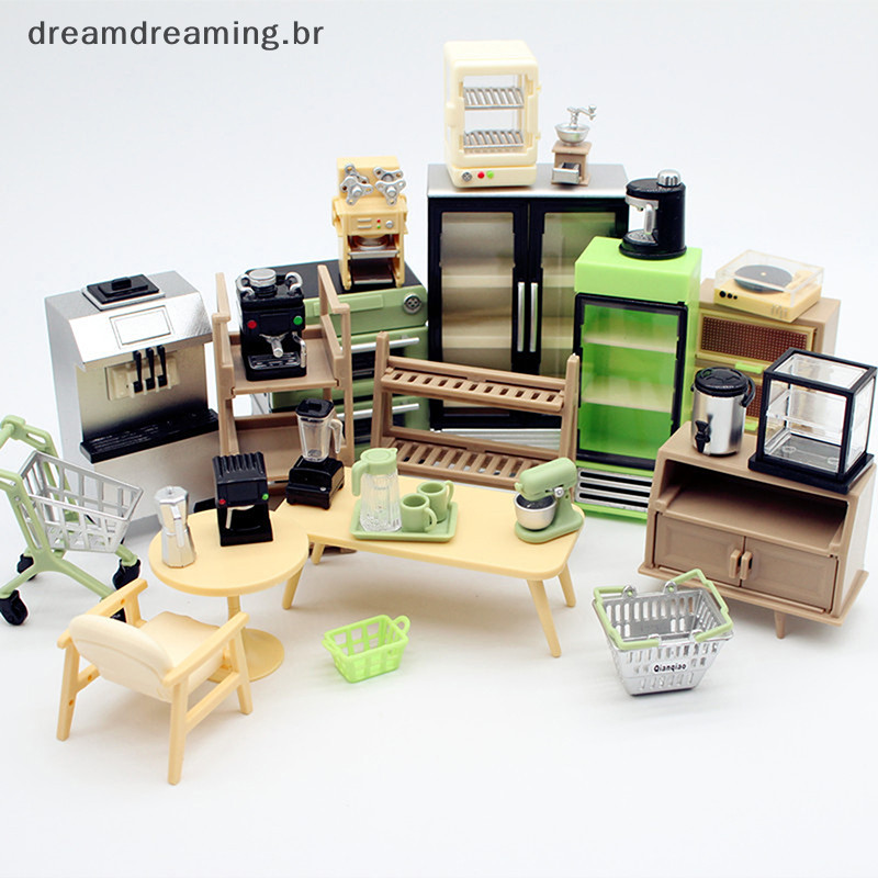 1 : 12 Casa De Bonecas Em Miniatura Grade Espaço Espremedor Cozinha Suprimentos Cena Modelo Decoração Boneca Acessórios