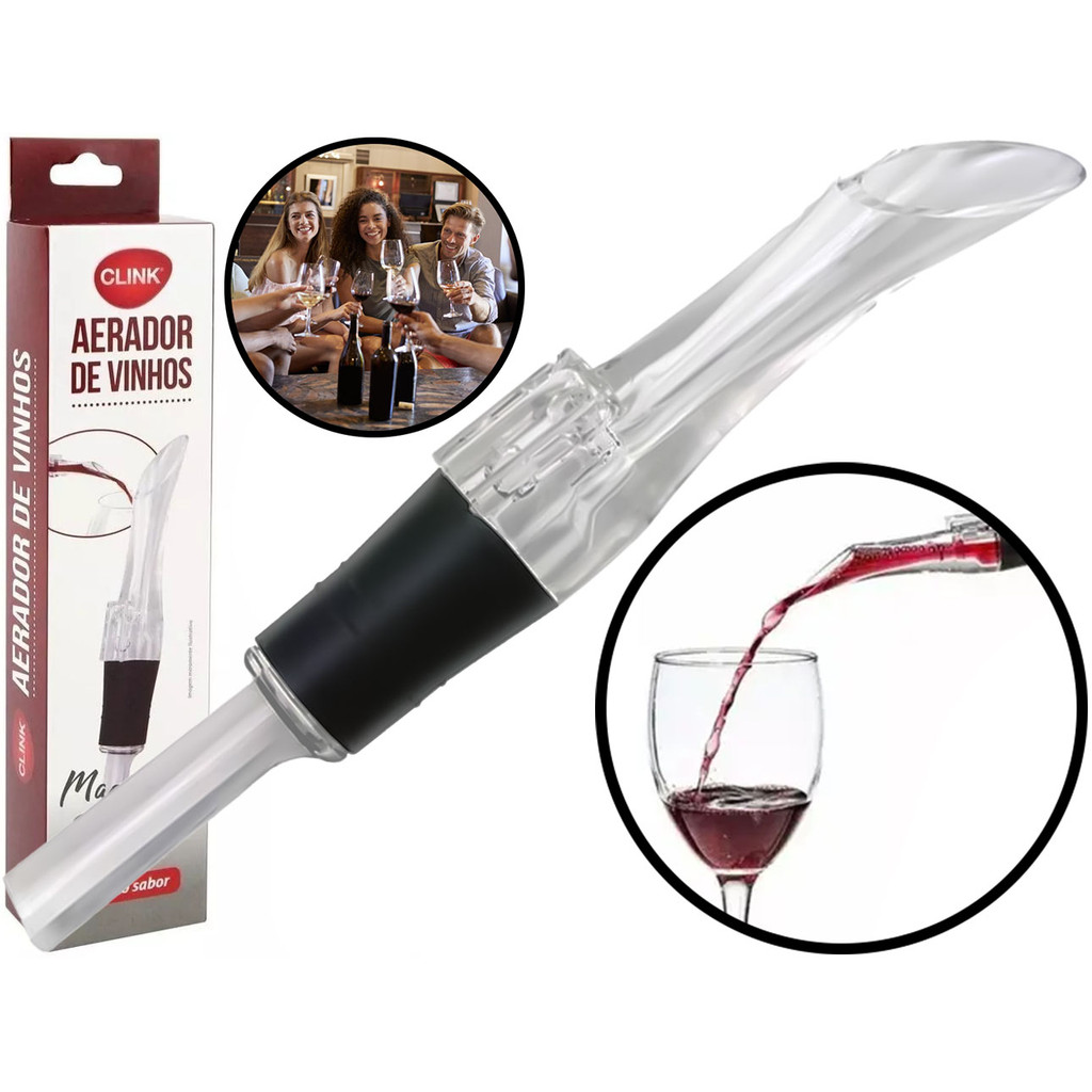 Bico Dosador Acoplado Em Acrílico E Silicone Aerador Para Garrafas De Vinho Clink em Oferta na Shopee