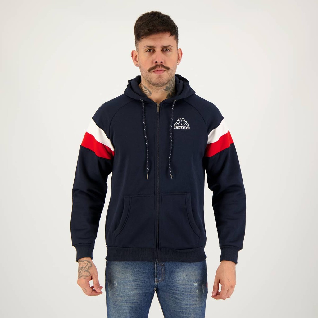 Jaqueta Kappa Logo Sport Fleece Jack Marinho - Men Clothes