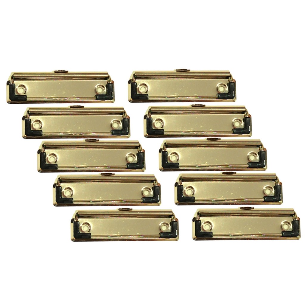 Clips / Presilha para Pranchetas - Porta Bloco - Dourada 100mm - 10 unidades em Oferta na Shopee