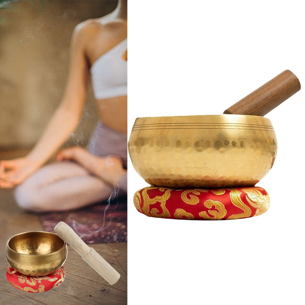 Imagem 1 Pçs Conjunto De Tigela De Canto Tibetano Flor Da Vida Presente Exclusivo Útil Para Meditação Yoga Alívio Do Estresse Oração E Atenção Plena