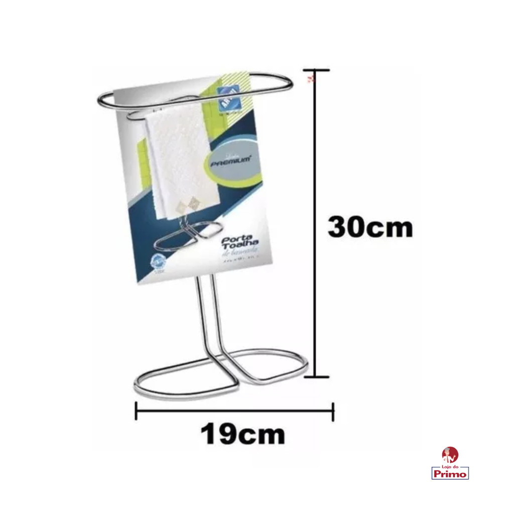Porta Toalha Pia Bancada Cromado Em Aço Para Lavabo Banheiro Premium Arthi — imagem 2 de 2