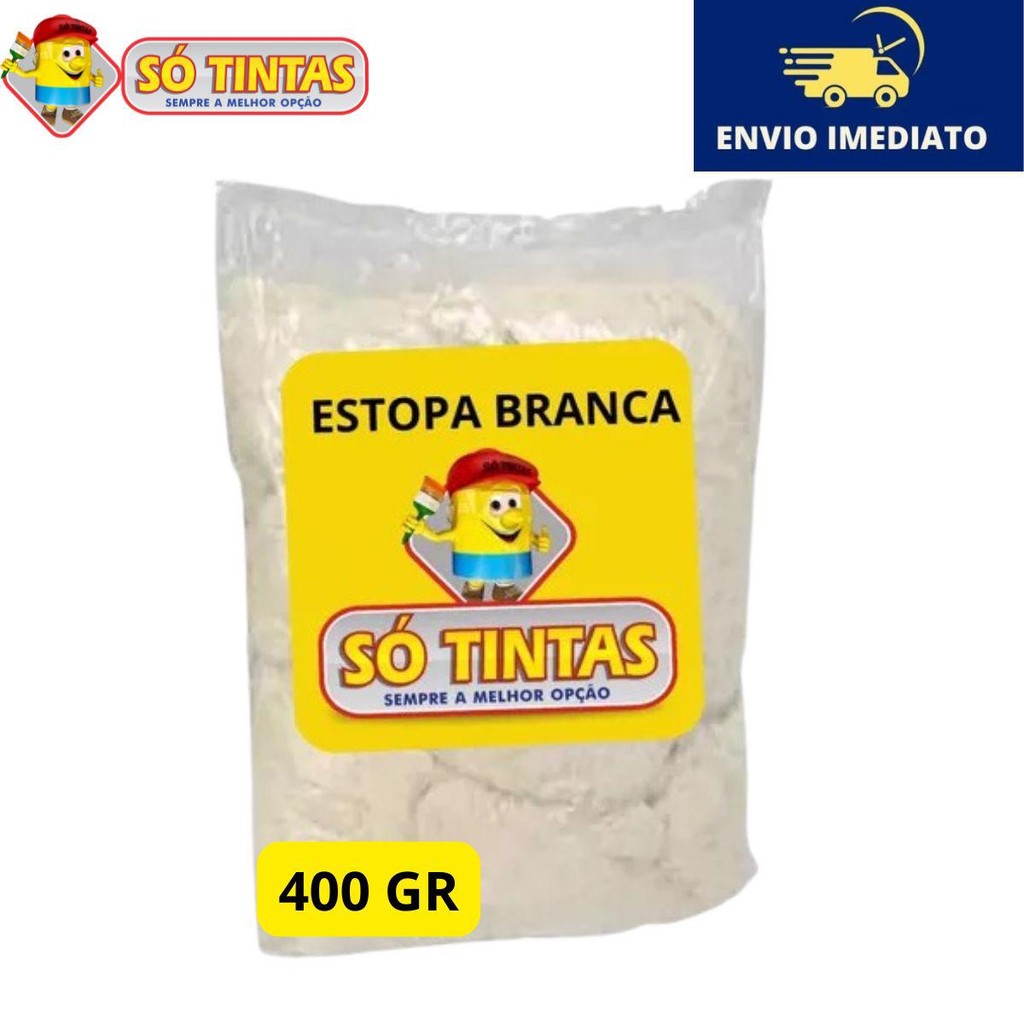 Estopa Multiuso para Polimentos e Limpeza Branca 400gr 100% Algodão Alta Qualidade - Só Tintas em Oferta na Shopee
