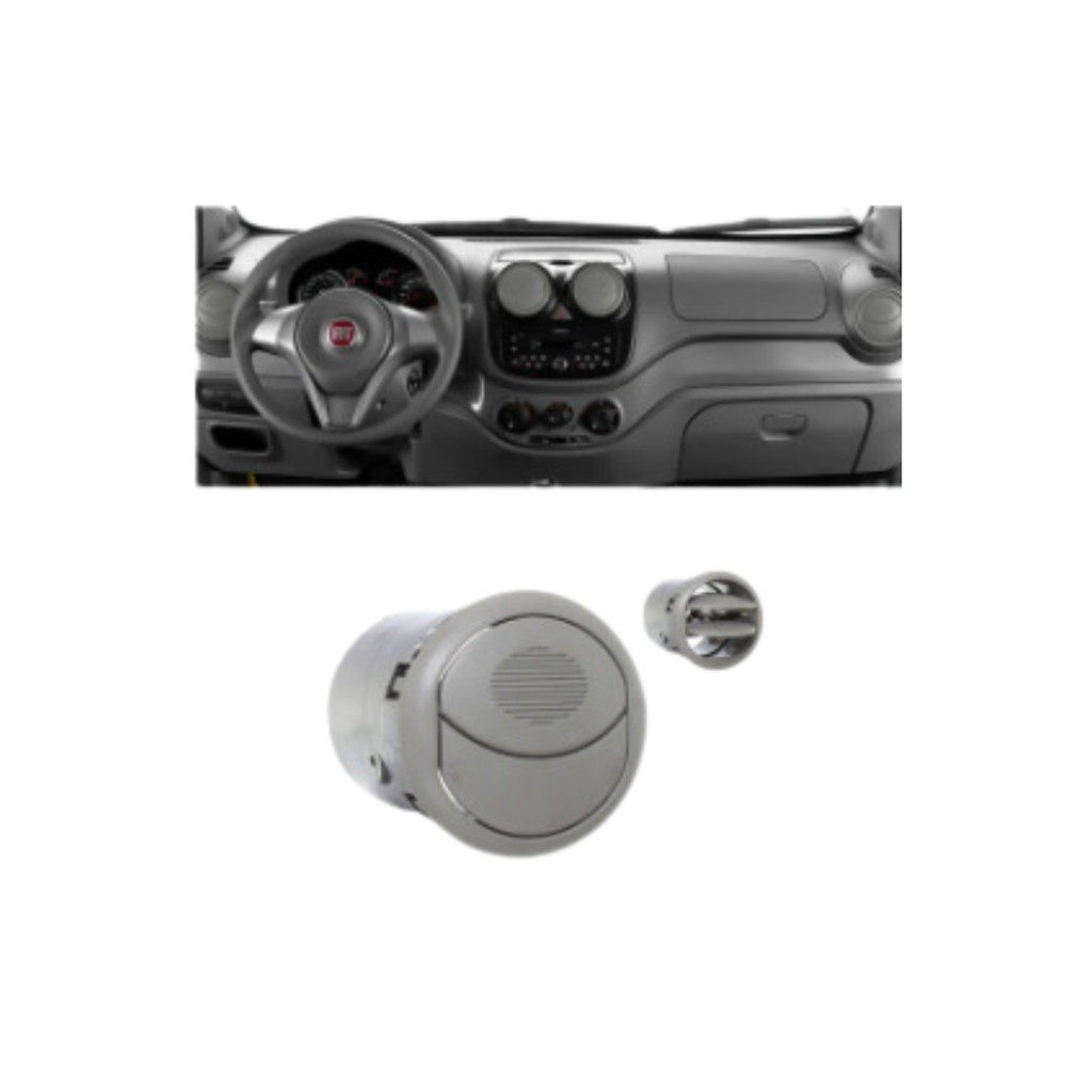 Grade Difusor Ar Painel Central ou Lateral Cinza Claro Novo Palio 2012 a 2018 e Doblo 2002 a 2011