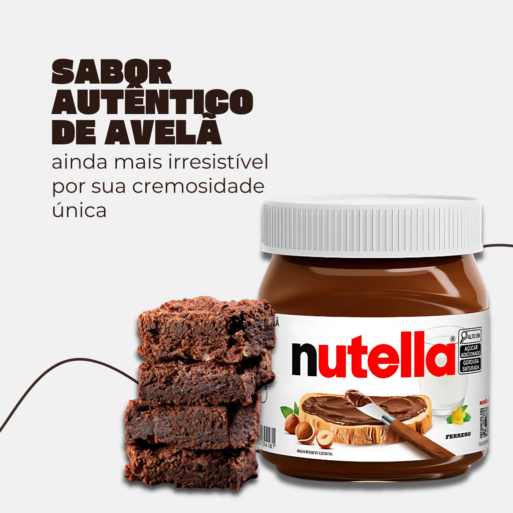 Nutella Creme De Avelã Com Cacau Pote Médio 350g Chocolate Cremoso Saboroso Pão Torrada Sobremesa Recheio Ferrero · foto 2