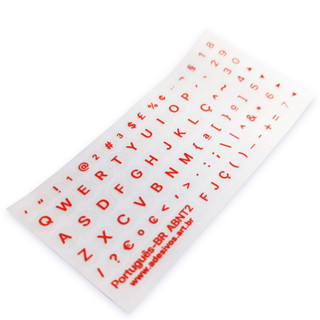 Adesivos Redondos Etiquetas Teclado Iluminação, fundo transparente e letra vermelha em Oferta na Shopee