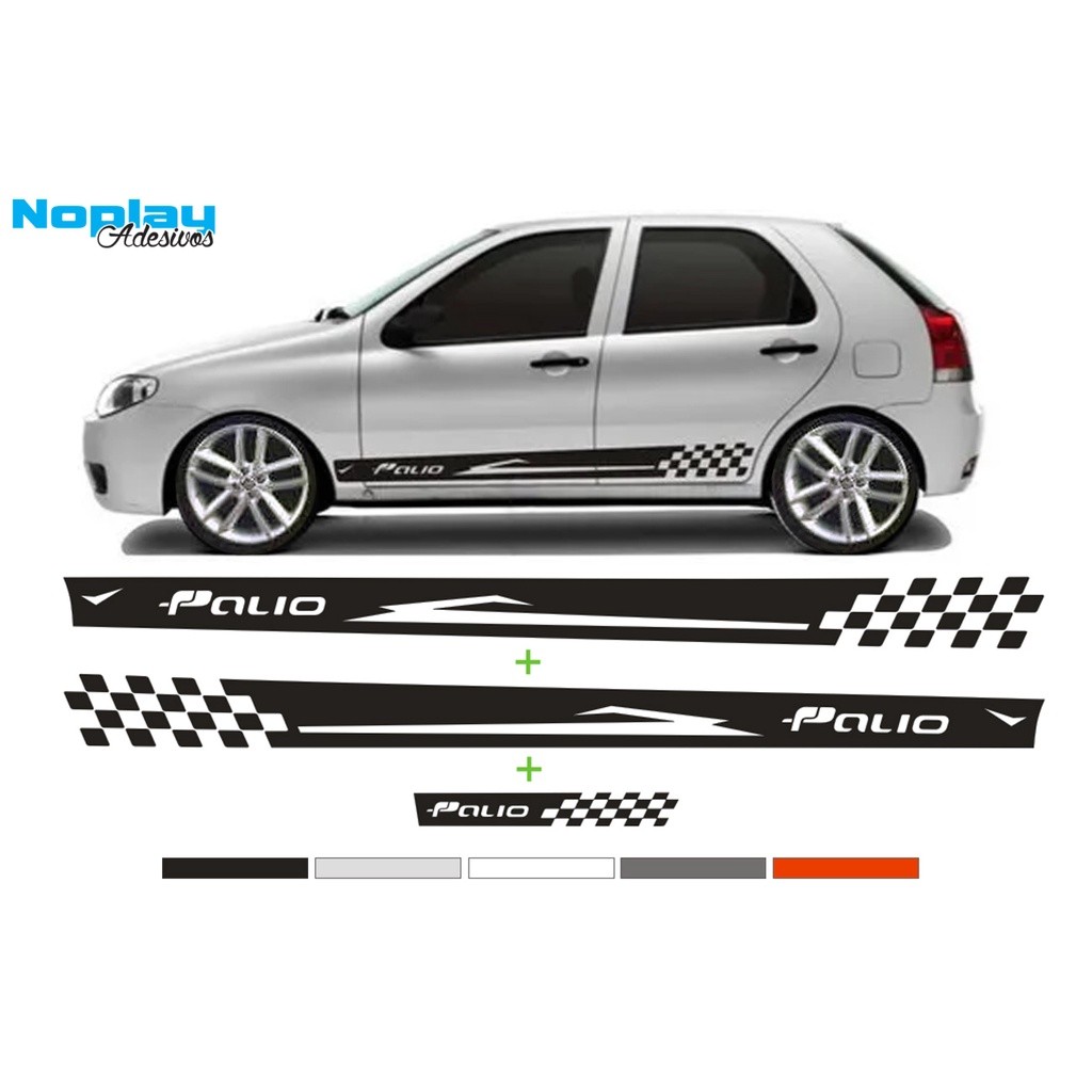 Faixa Lateral Adesivo Fiat Palio Fire EL ED EDX Sport EX ELX City Stile Economy Way 2 4 portas