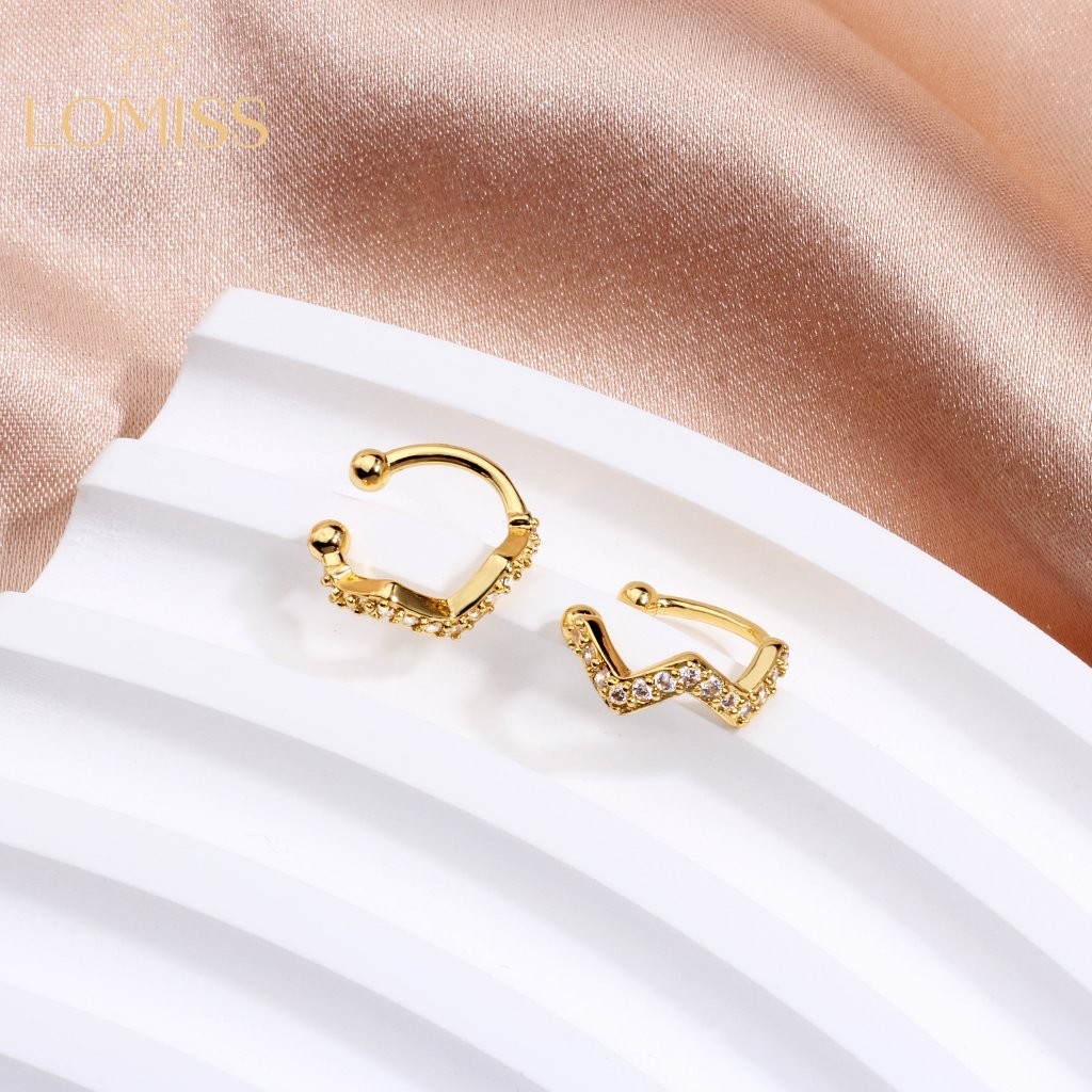 Brincos Femininos Delicado Elegante Antialérgico Tarraxa De Clipe De Irregular Piercing Fake Folheado Platina Zig-Zag Zircônia Cravejada em Oferta na Shopee