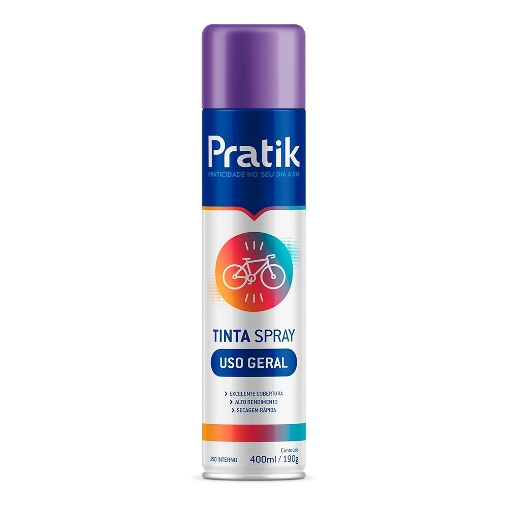 Tinta Spray Pratik Uso Geral Violeta Escuro 400ml - Home & Living