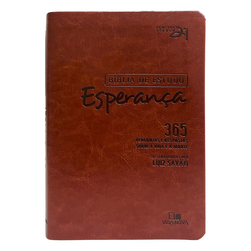 Bíblia de Estudo Esperança | 365 Perguntas e Respostas Sobre a Vida e a Morte | Couro Simulado em Oferta na Shopee