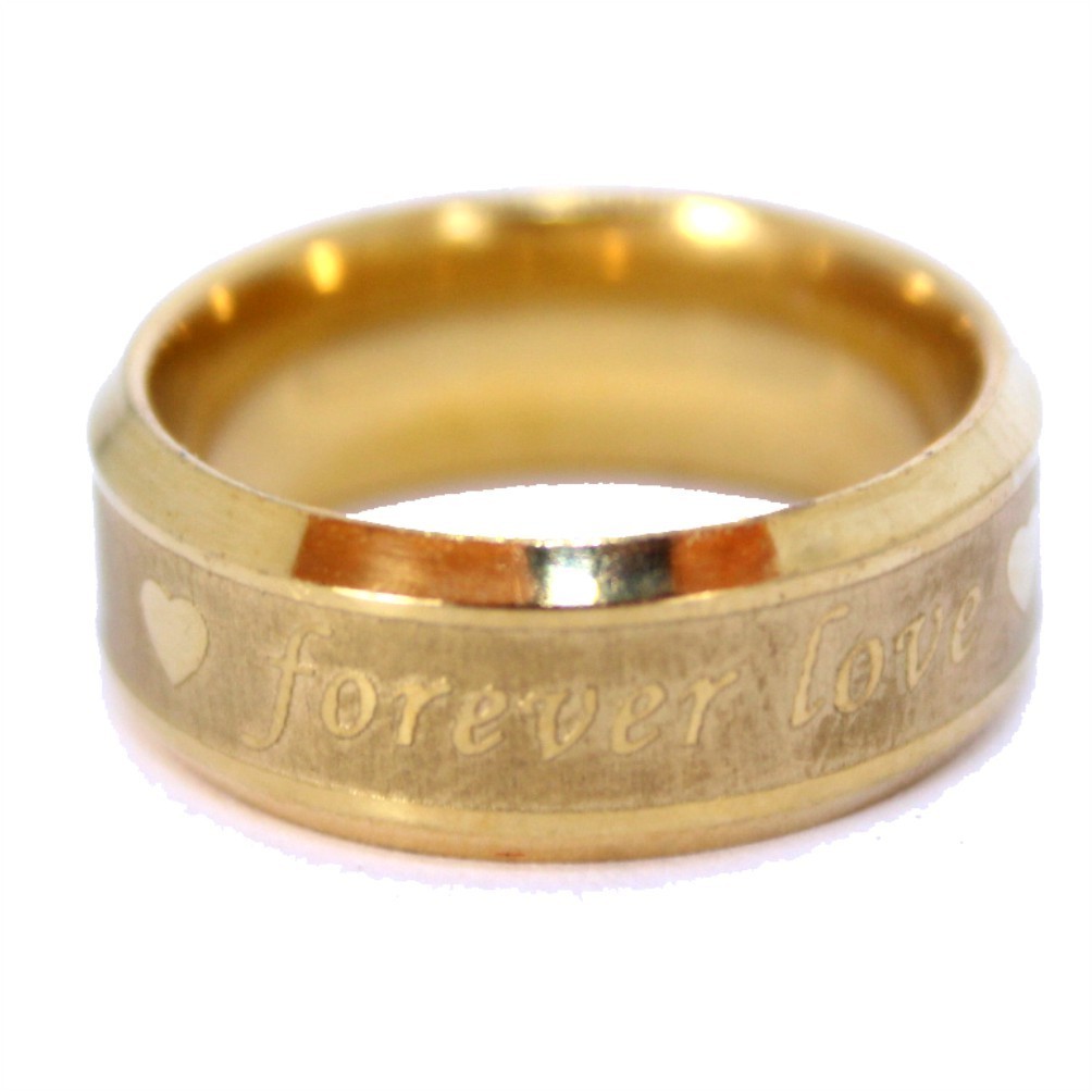 Aliança Anatômica Não Descasca e Não Enferruja Banhado Ouro Não Descasca Forever Love Alianças A-54