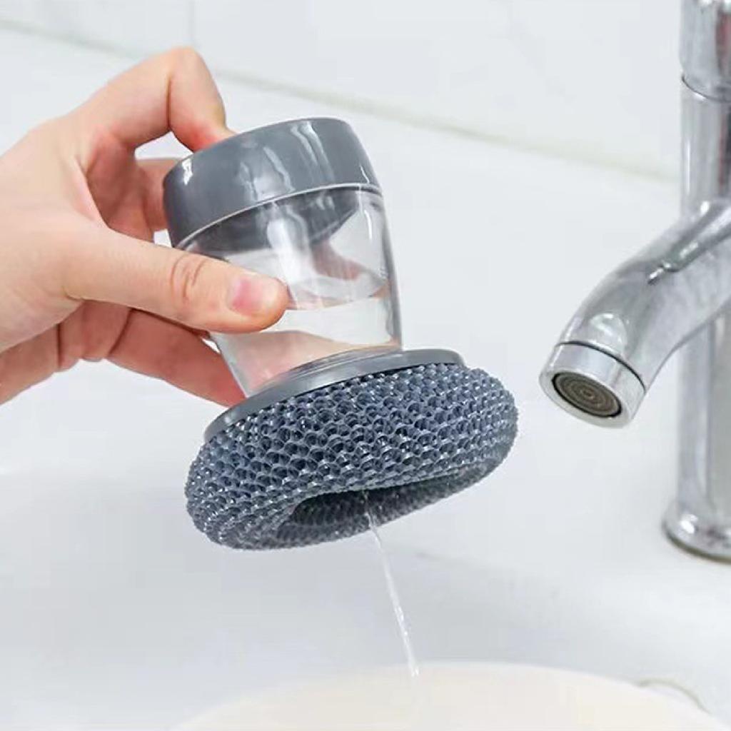 Escova De Aço Para Limpeza Cozinha Esponja Panela Fogão Louça  Porta Detergente Sabão Disp...