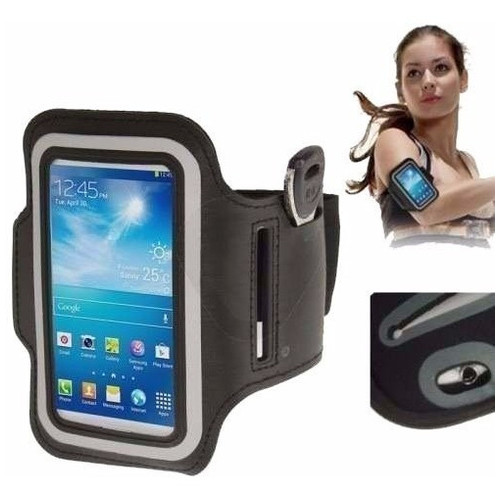 Armband Braçadeira Porta Celular Smartphone Corrida Academia Cor Azul