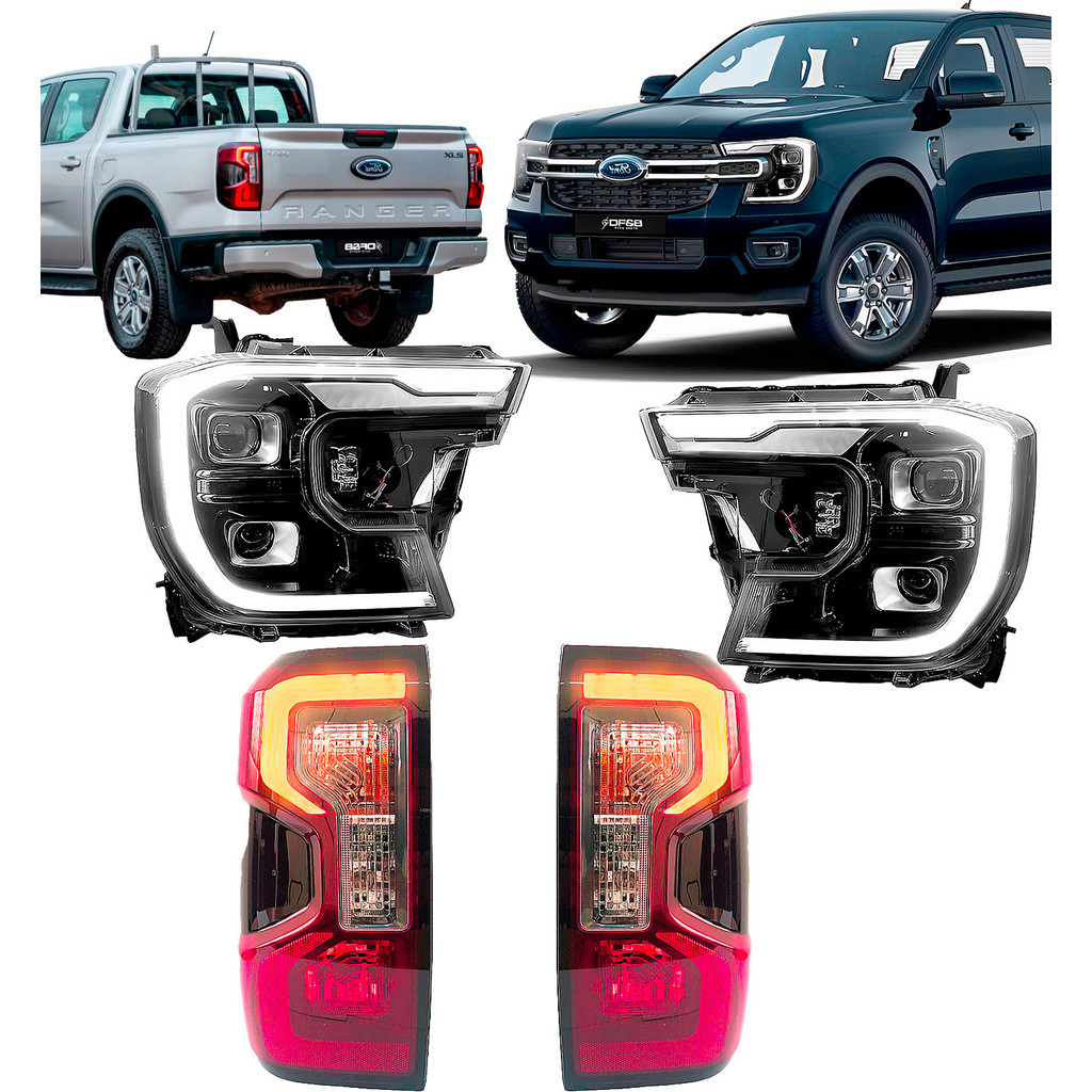 Kit Iluminação Ranger Raptor 2024 Drl Led Farol + Lanterna