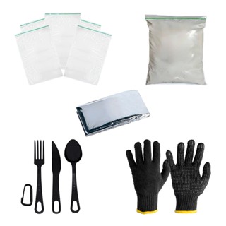 Kit Ziplock + Cal Virgem + Talher + Manta Aluminizada +Luva em Oferta na Shopee