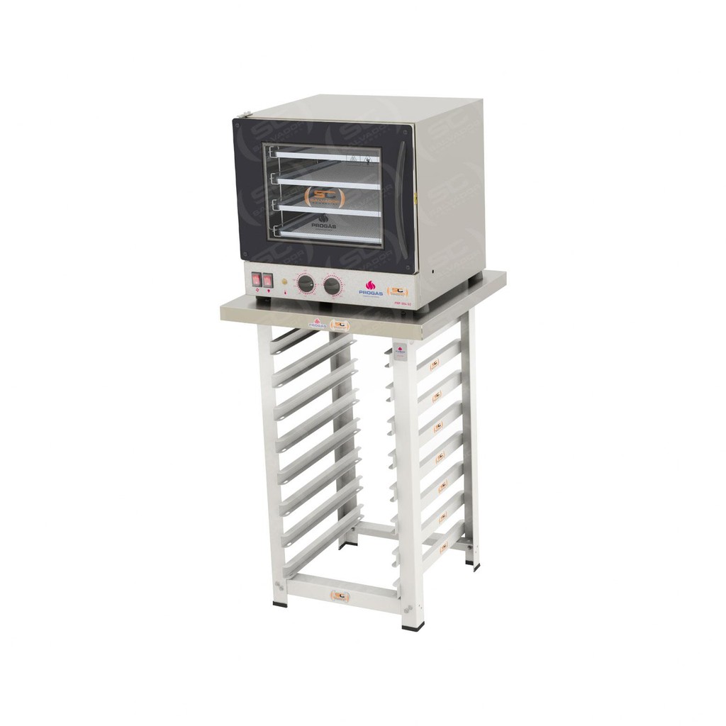 Kit - Forno Turbo Prp-004 220v Preto + Bancada Mes-004 - Progás