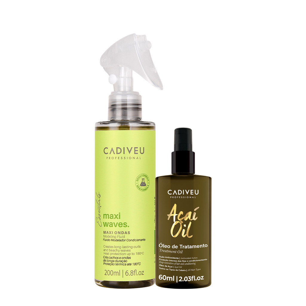 Kit Cadiveu  Professional Essentials Maxi Ondas e Açaí Oil 60 (2 produtos)