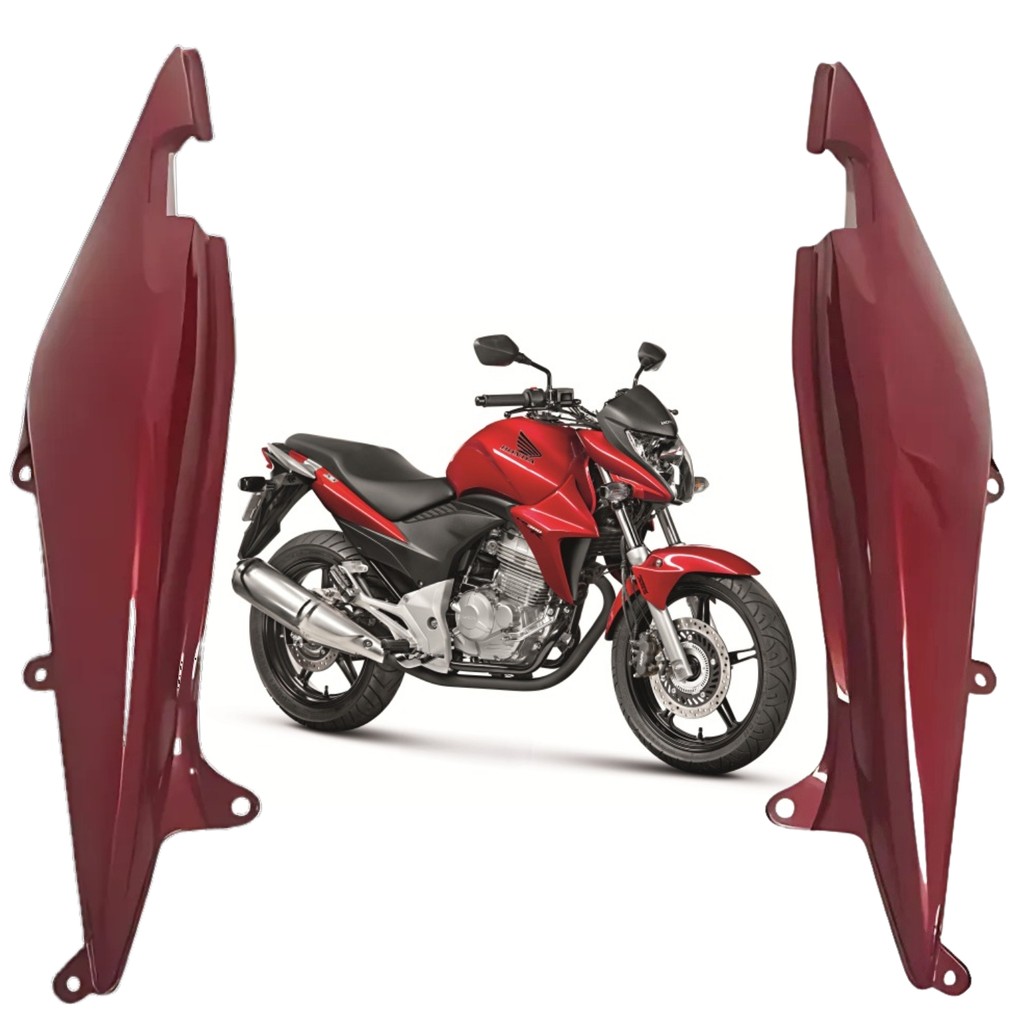 Par Carenagem Rabeta Lateral Traseira Vermelho Pimenta Perolizado Honda Cb300r 2013 PARAMOTOS HONDA